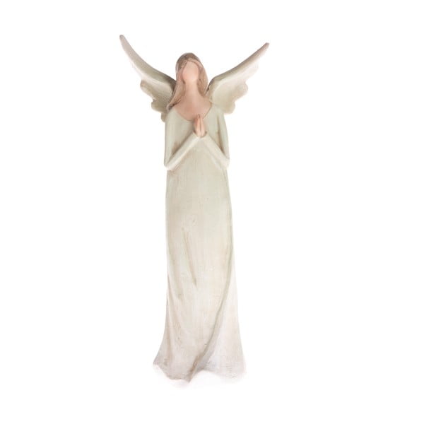 Béžová dekoratívna soška Dakls Praying Angel, výška 14,5 cm