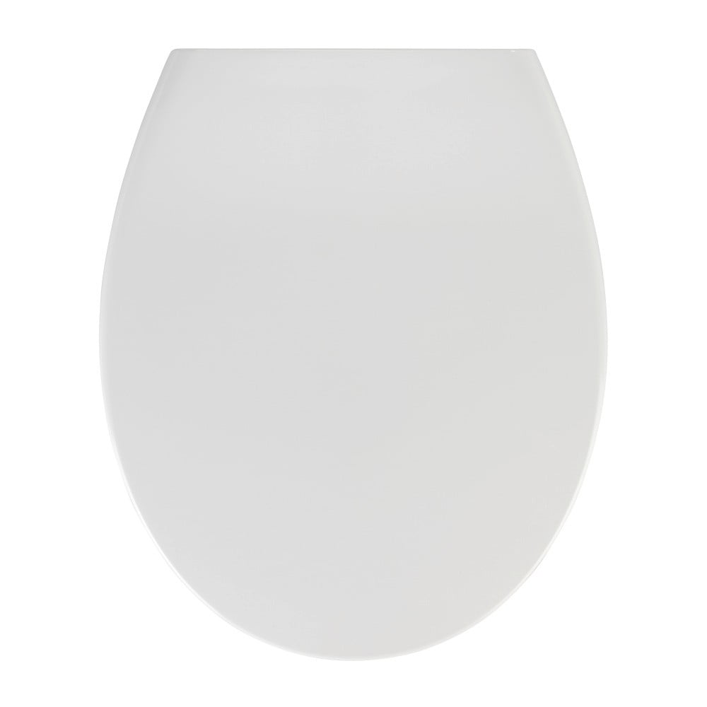 E-shop Biele WC sedadlo s jednoduchým zatváraním Wenko Samos, 44,5 x 37,5 cm