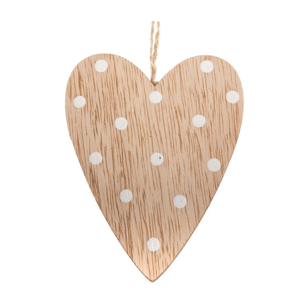 Súprava 5 drevených závesných ozdôb v tvare srdca Dakls, výška 9 cm