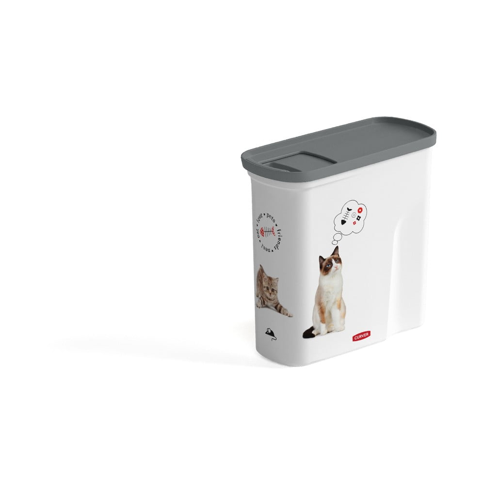 E-shop Biela nádoba na krmivo pre mačky Curver, 2 l