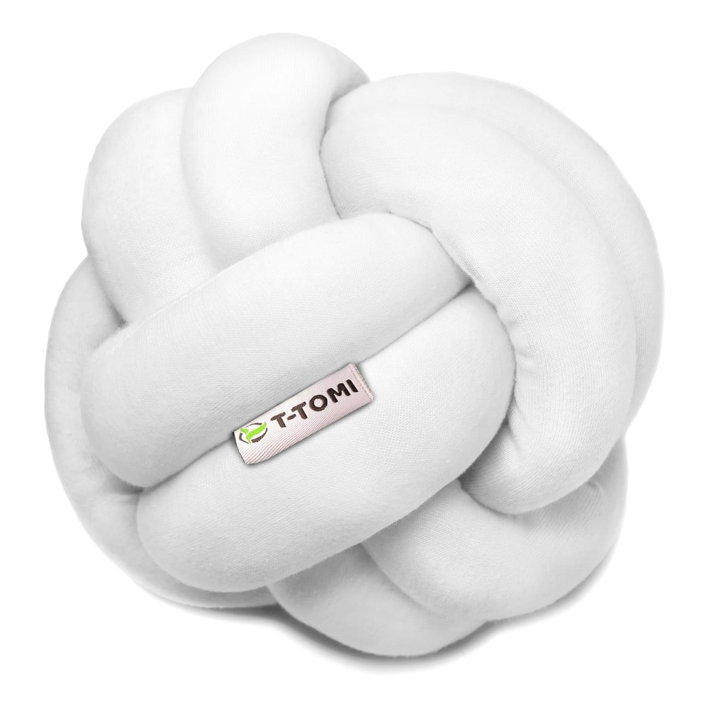 E-shop Biela bavlnená pletená lopta T-TOMI, ø 20 cm