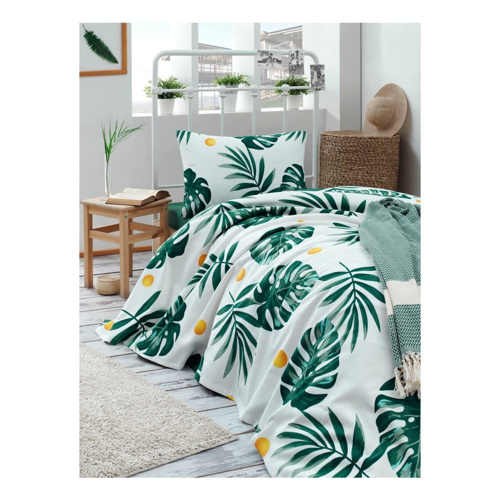 E-shop Bavlnená prikrývka cez posteľ Muniro Jungle, 160 × 235 cm
