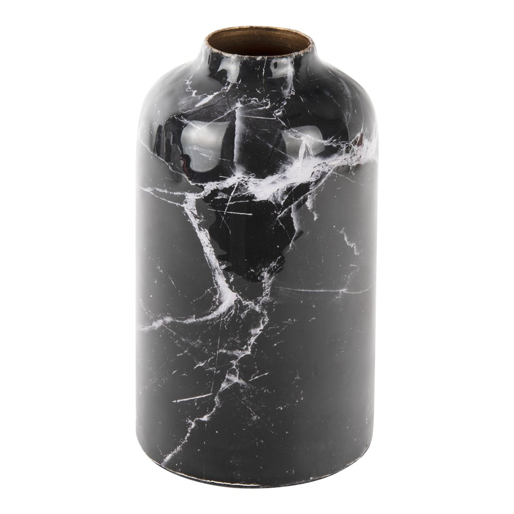 E-shop Čierno-biela železná váza PT LIVING Marble, výška 15 cm