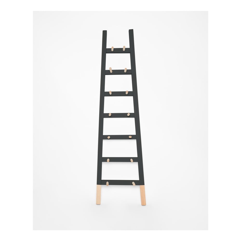 E-shop Čierny odkladacie dekoratívne rebrík z borovicového dreva Surdic Negro