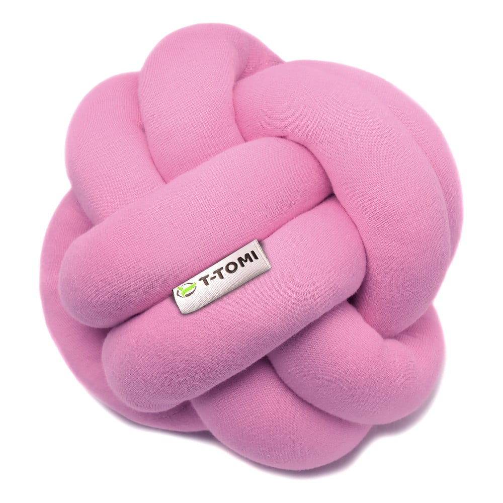 E-shop Ružová bavlnená pletená lopta T-TOMI, ø 20 cm