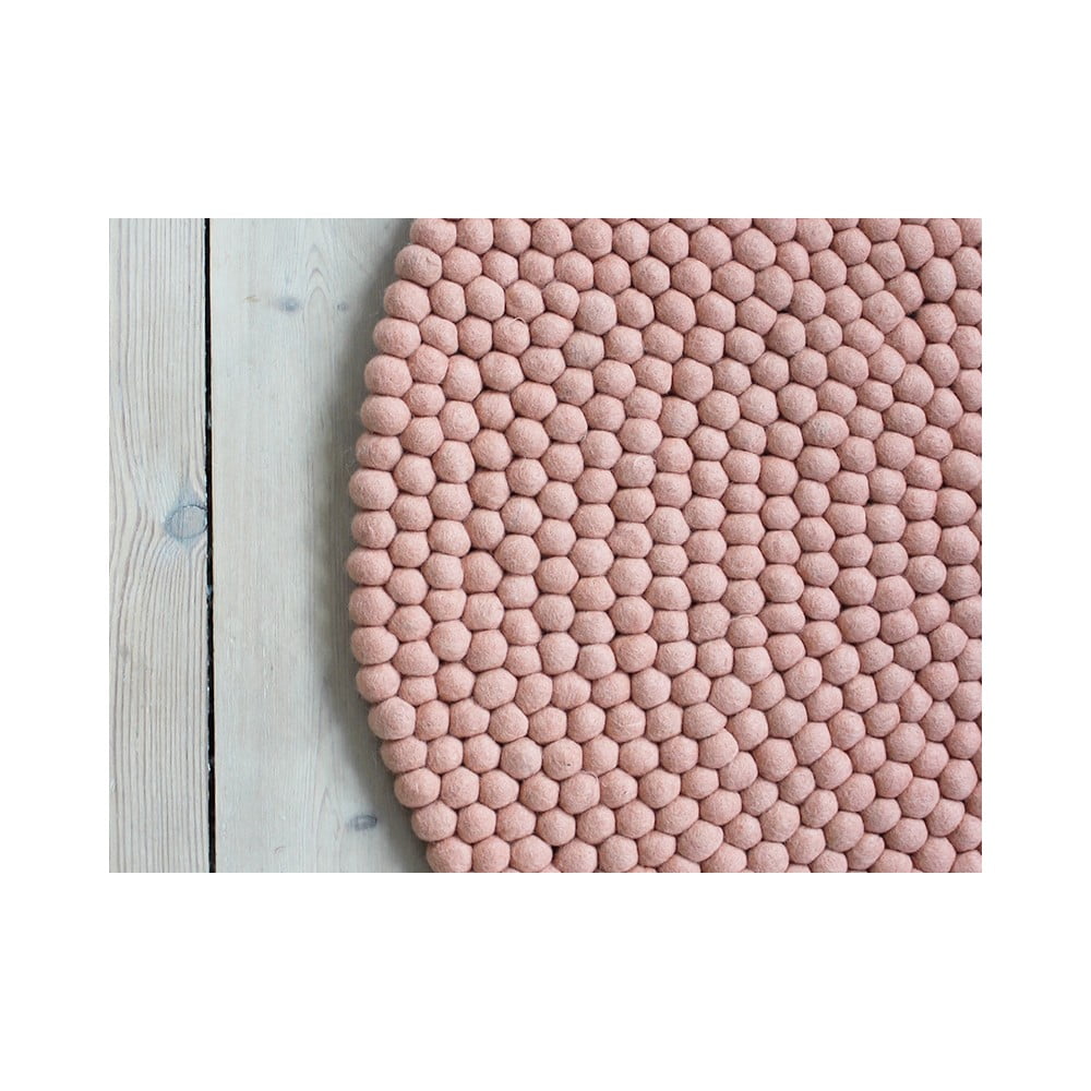 Obrázok Pastelovočervený guľôčkový vlnený koberec Wooldot Ball rugs, ⌀ 90 cm