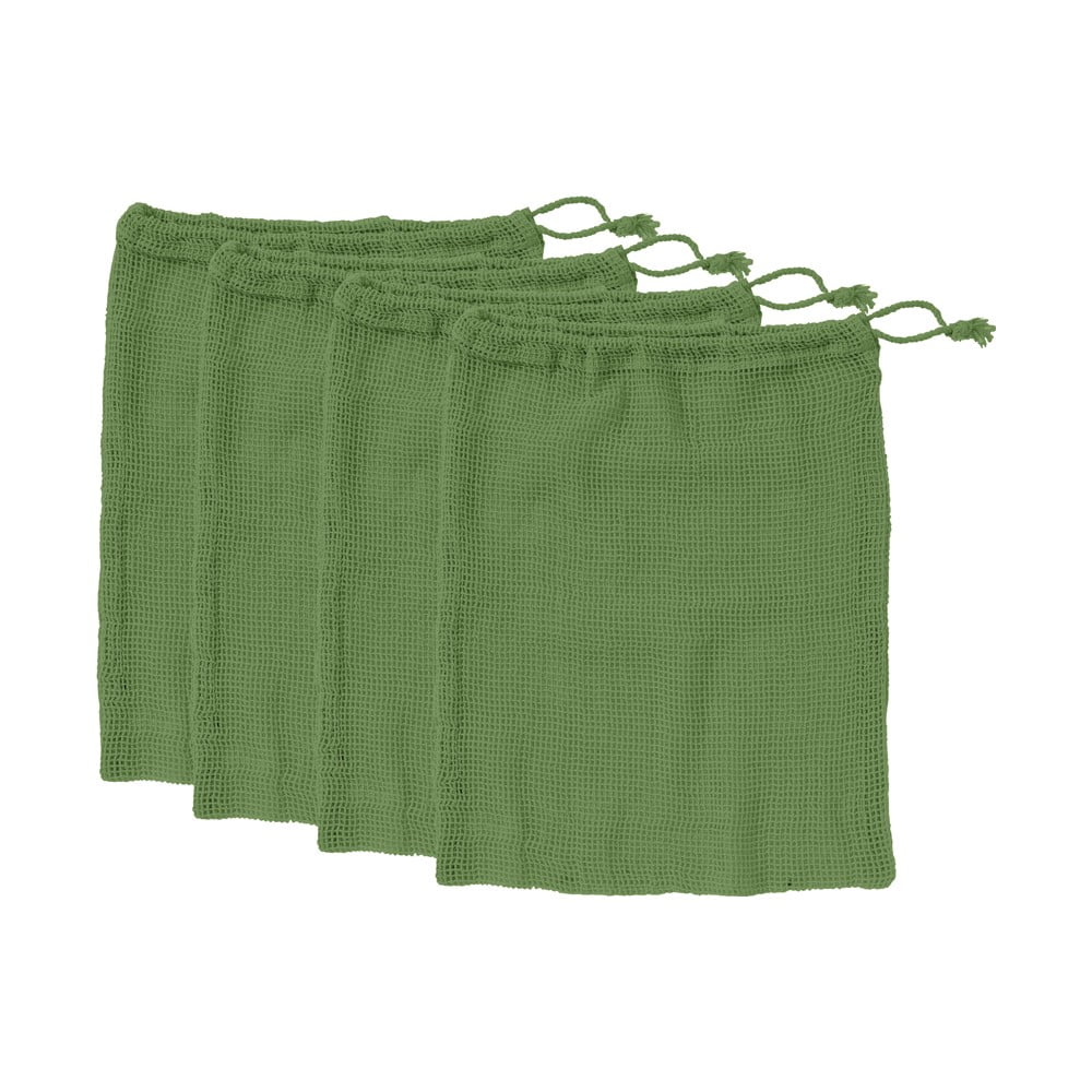 E-shop Súprava 4 zelených desiatových vreciek z recyklovanej bavlny Ladelle Eco, 30 x 40 cm