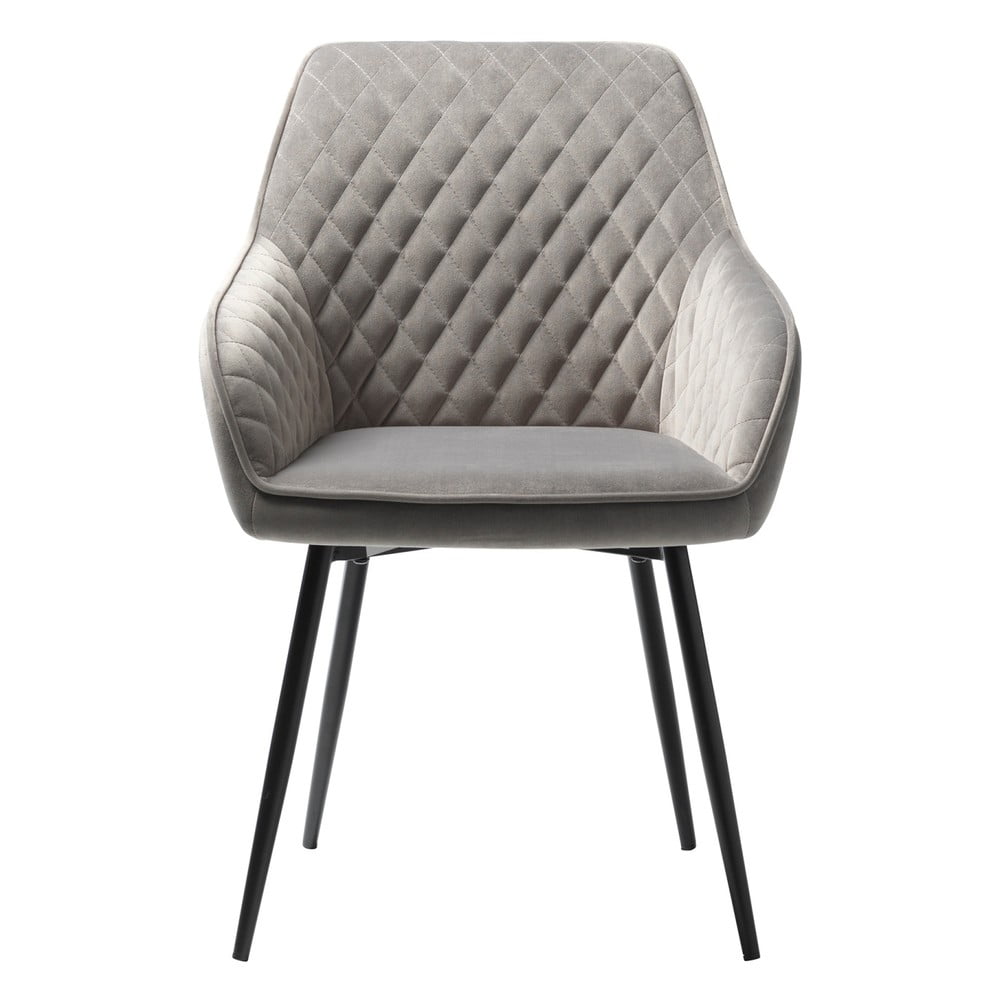 E-shop Sivá zamatová jedálenská stolička Unique Furniture Milton