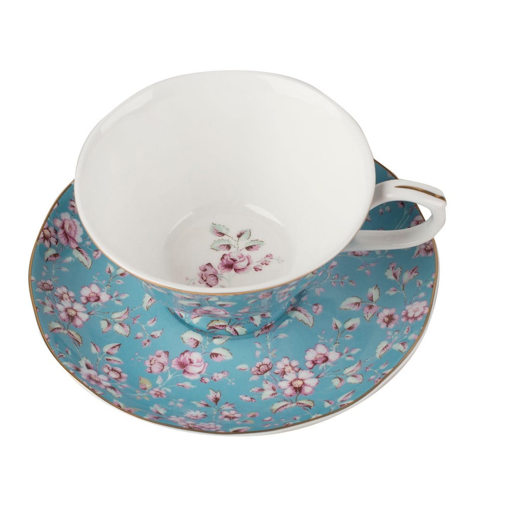 Obrázok Modrý porcelánový hrnček s tanierikom Creative Tops Ditsy, 200 ml