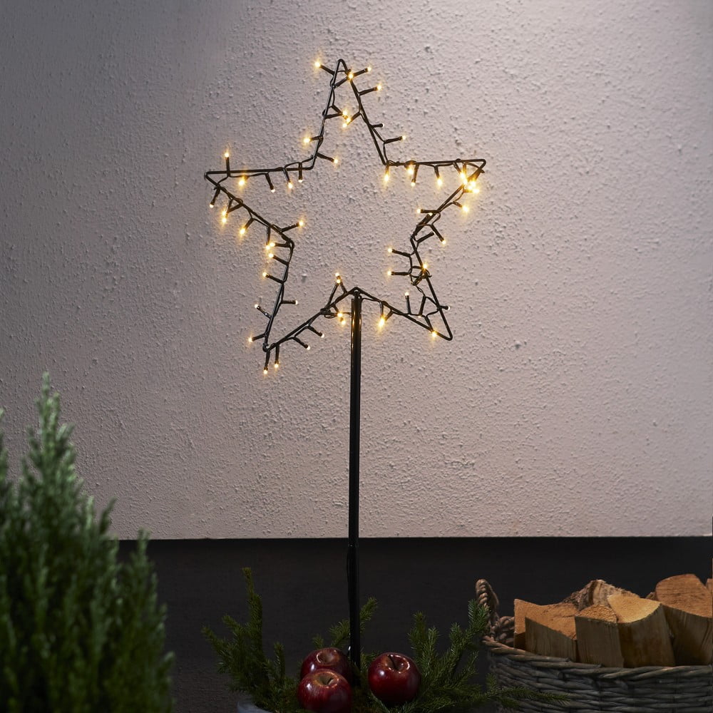 E-shop Čierna vianočná svetelná dekorácia Spiky - Star Trading