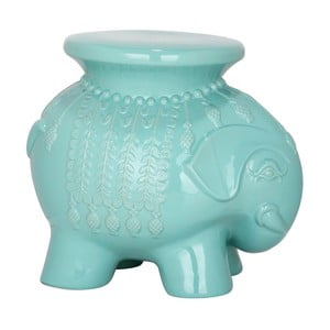 Tyrkysový keramický stolík Elephant