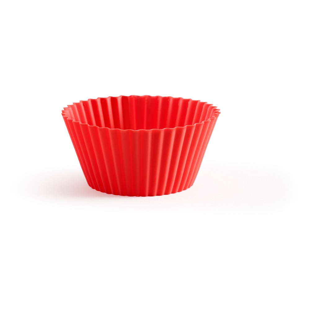 E-shop Súprava 12 červených silikónových košíkov na muffiny Lékué Single, ⌀ 7 cm