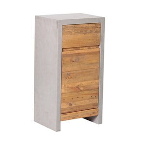 Nízka sivá kúpeľňová skrinka z borovicového dreva Woodking Stonewall