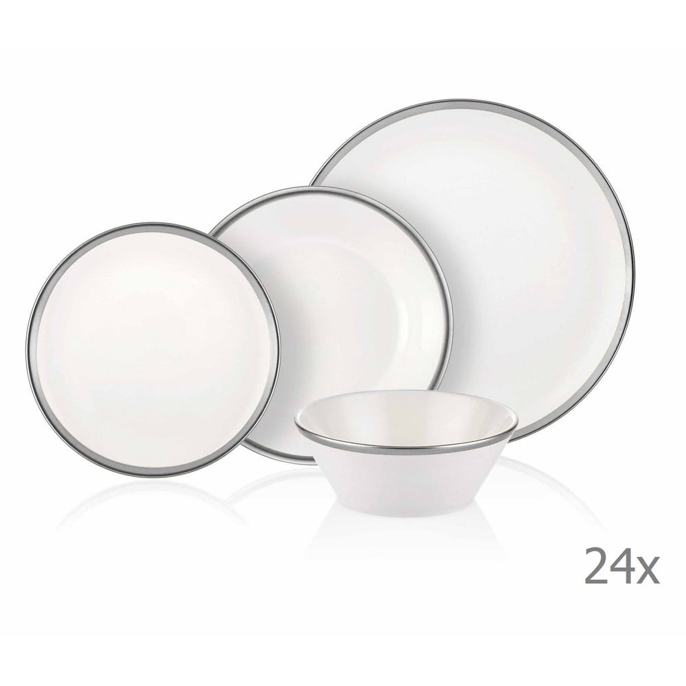 Obrázok 24-dielny set porcelánového riadu Mia Halos Silver