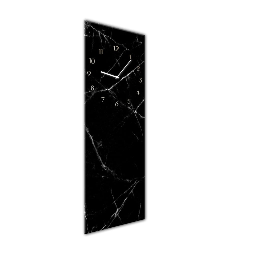 Obrázok Nástenné hodiny Styler Glassclock Black Marble, 20 × 60 cm