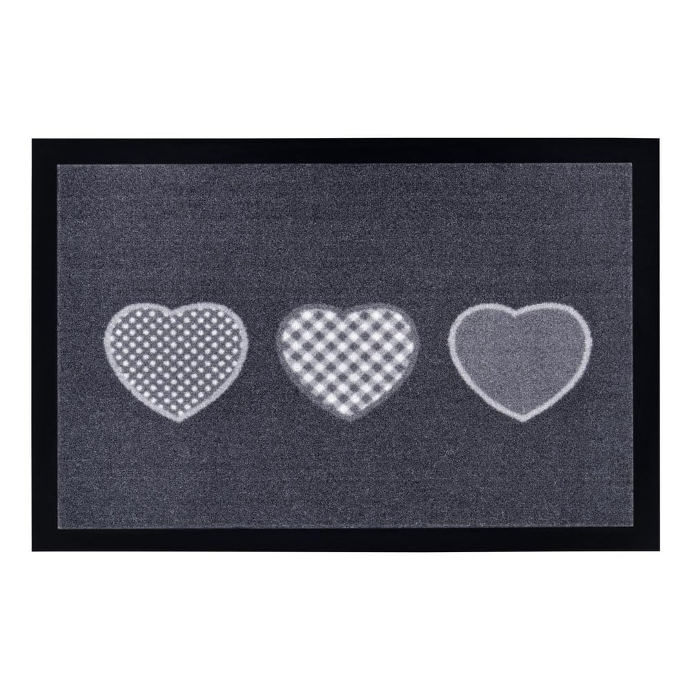E-shop Sivá rohožka Hanse Home Hearts, 40 x 60 cm