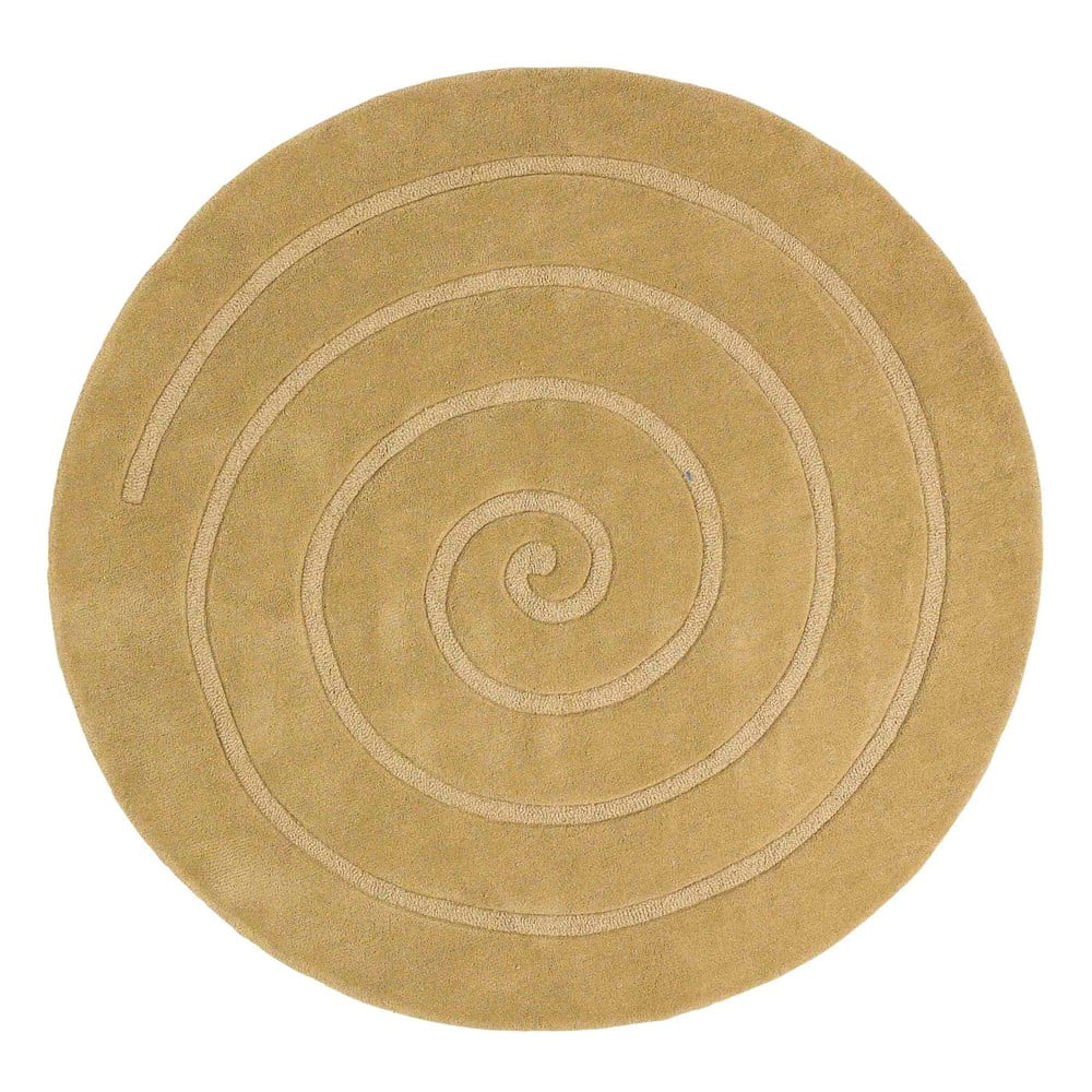 E-shop Béžový vlnený koberec Think Rugs Spiral, ⌀ 140 cm