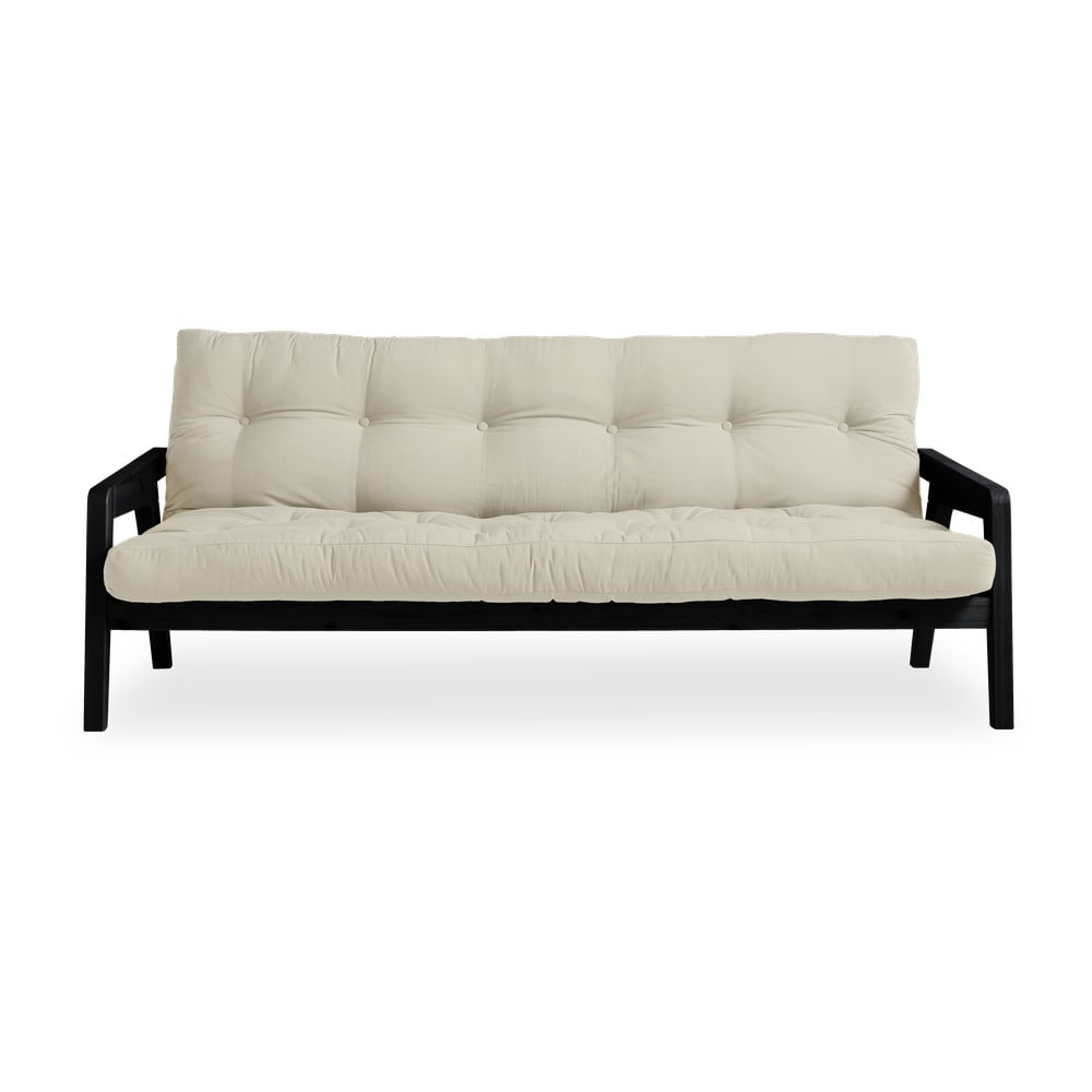 Obrázok Čierna variabilný rozkladacia pohovka s Futon v béžovej farbe Karup Grab Black / Beige