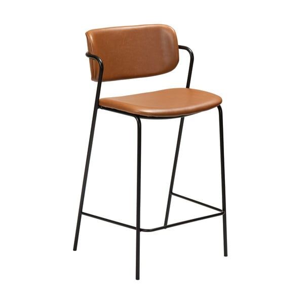 Hnedá barová stolička z imitácie kože DAN-FORM Denmark Zed, výška 95,5 cm