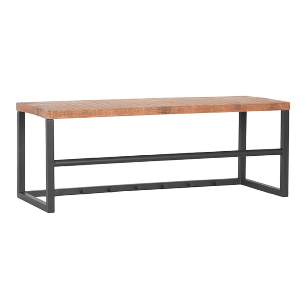 E-shop Sivá kovová lavica s drevenou doskou LABEL51 Kapstok