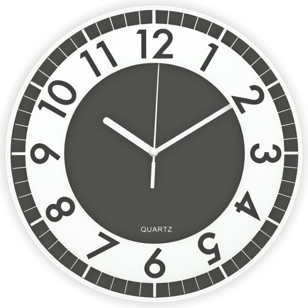 Tmavosivé nástenné hodiny Postershop Moderna, ø 30 cm