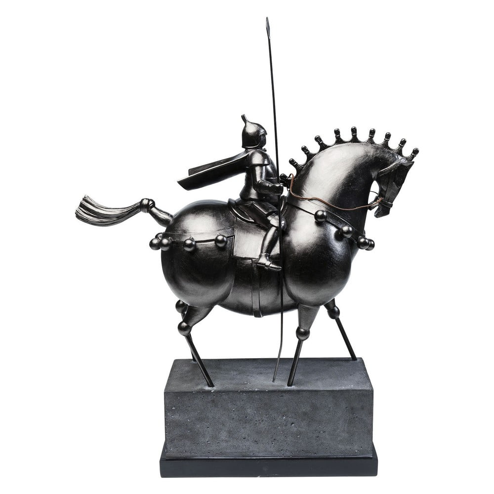 E-shop Čierna dekoratívna soška jazdca na koni Kare Design Black Knight
