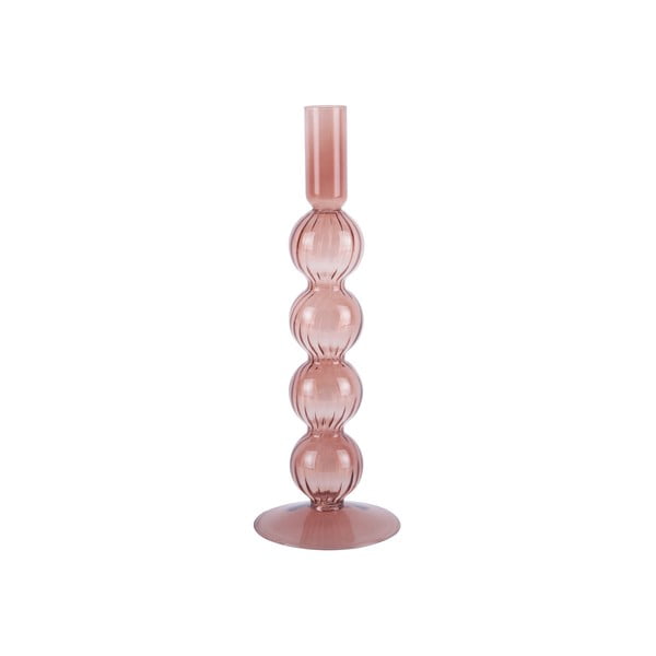 Ružový sklenený svietnik PT LIVING Bubbles