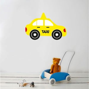 Žltá nástenná samolepka Taxi