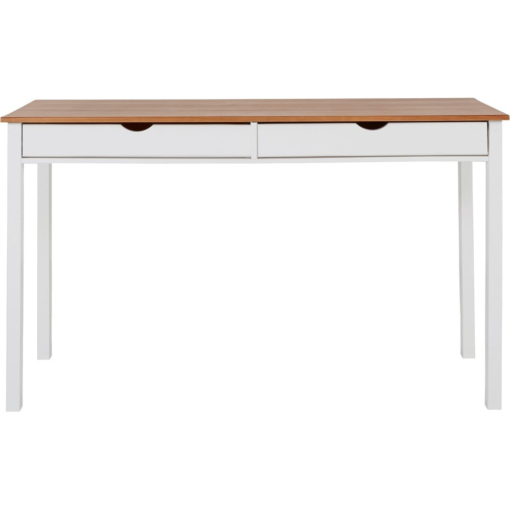 E-shop Bielo-hnedý pracovný stôl Støraa Gava, dĺžka 140 cm