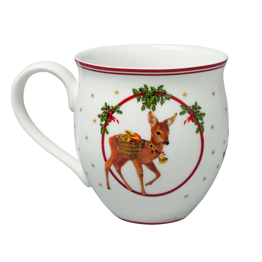 E-shop Biely porcelánový hrnček s vianočným motívom Villeroy & Boch Santa a jeleň