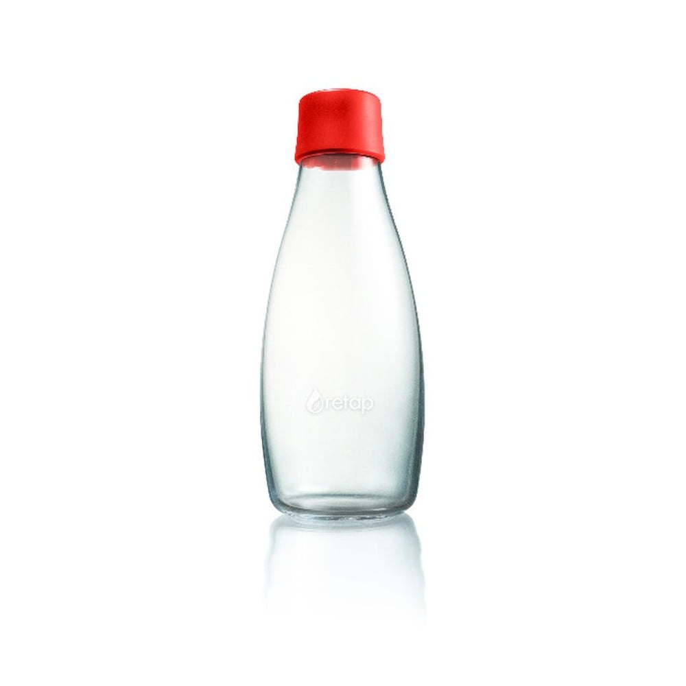 E-shop Červená sklenená fľaša ReTap s doživotnou zárukou, 500 ml