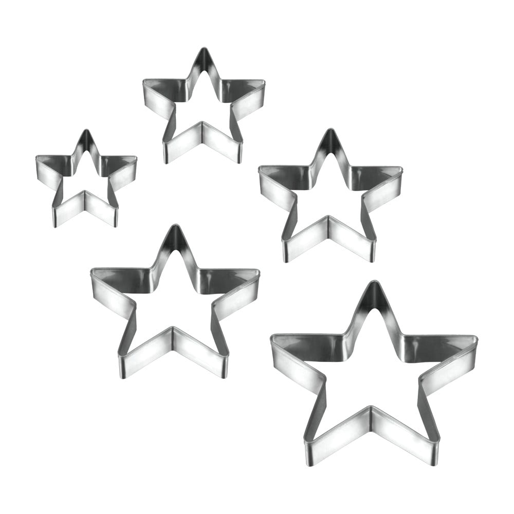 E-shop Súprava 5 vykrajovadiel v tvare hviezd Metaltex Cookie Cutters