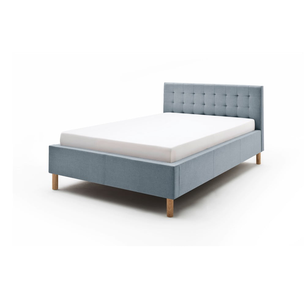 E-shop Sivomodrá dvojlôžková posteľ Meise Möbel Malin, 140 x 200 cm