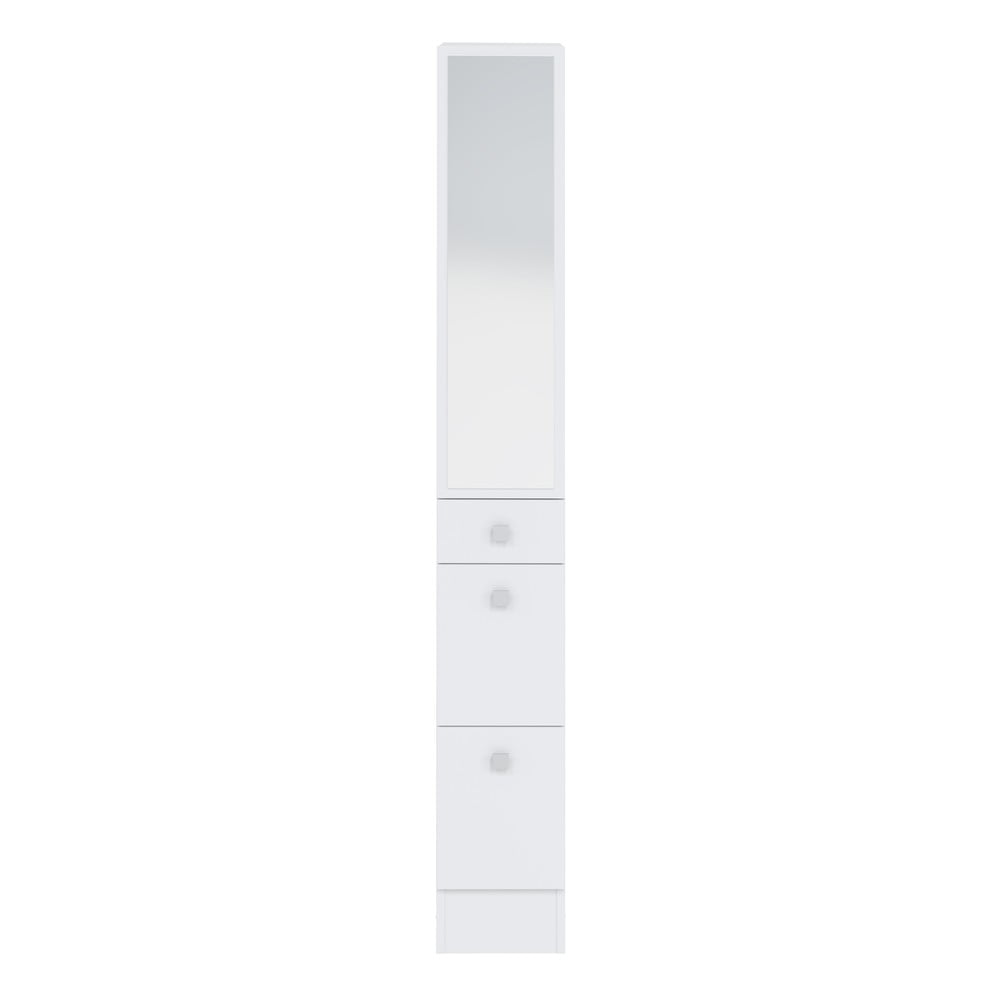 E-shop Biela vysoká kúpeľňová skrinka so zrkadlom 24x180 cm Combi - TemaHome