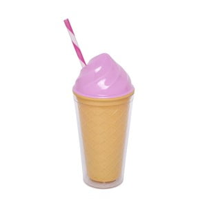 Ružový dvojstenný téglik Sunnylife Ice Cream, 470 ml