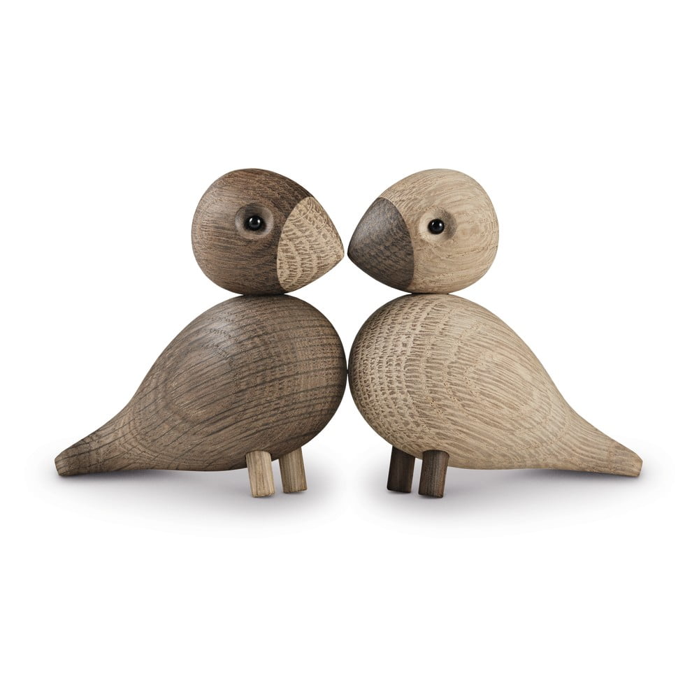 E-shop Súprava 2 sošiek z masívneho dubového dreva Kay Bojesen Denmark Lovebirds
