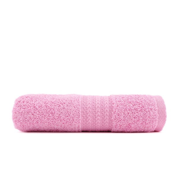 Ružový uterák z čistej bavlny Sunny, 50 × 90 cm