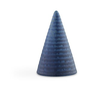 Tmavomodrá kameninová dekoratívna soška Kähler Design Glazed Cone Midnight Blue, výška 11 cm