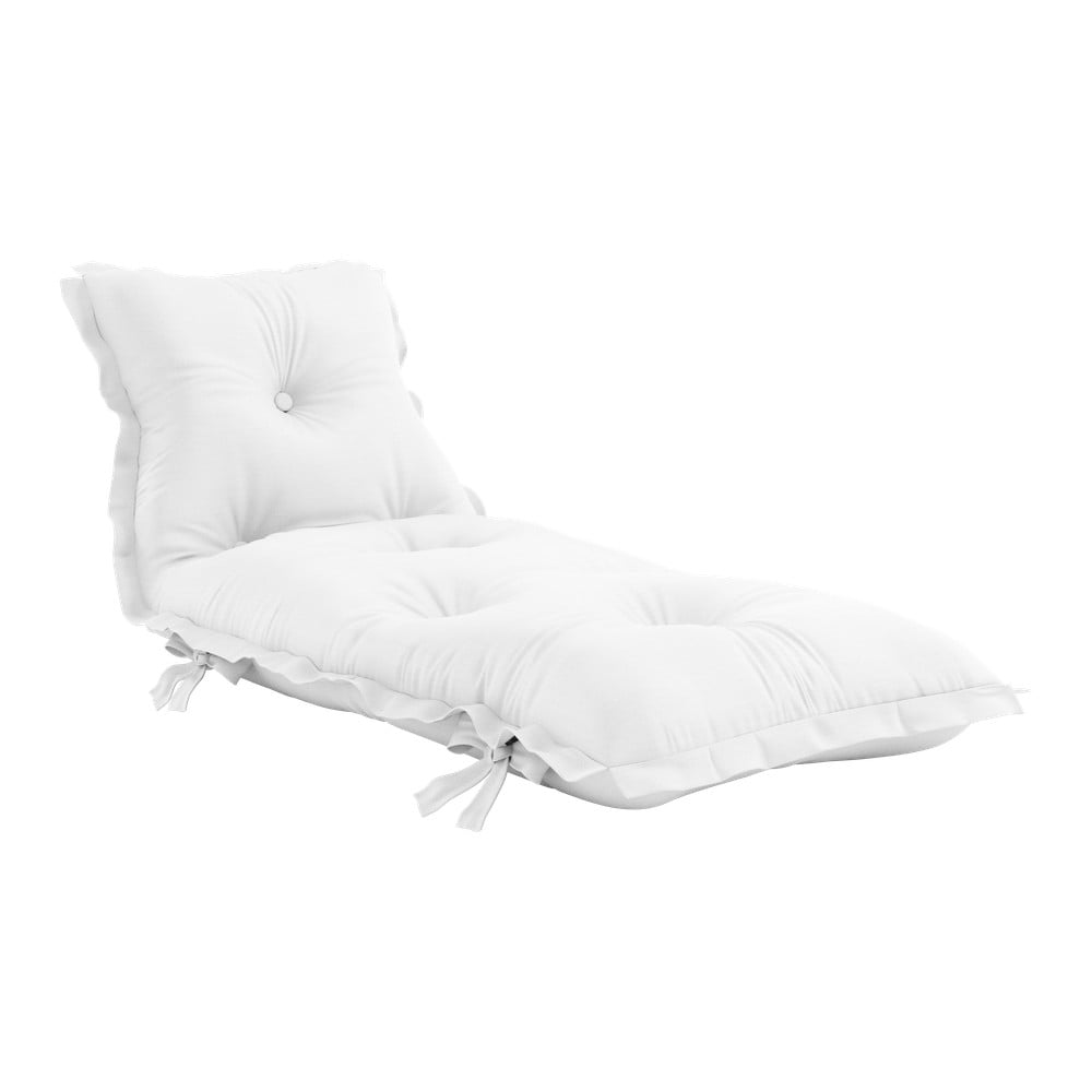 Biely variabilný futón vhodný do exteriéru Karup Design OUT Sit&Sleep White