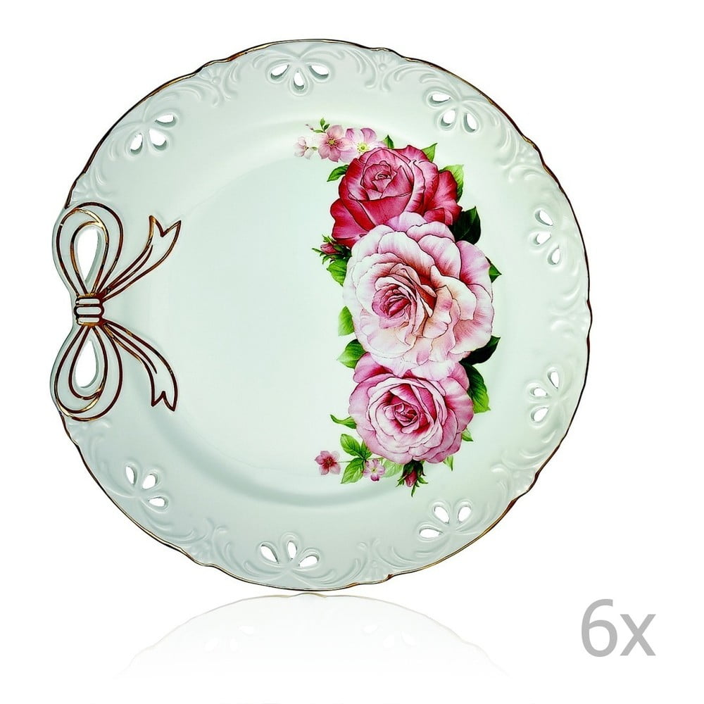 E-shop Sada 6 porcelánových tanierov Loulou