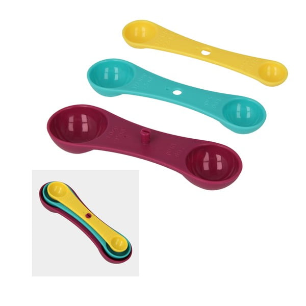 Sada 3 farebných odmeriek Metaltex Spoons