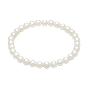 Perlový náramok Muschel, biele perly 6 mm, dĺžka 18 cm