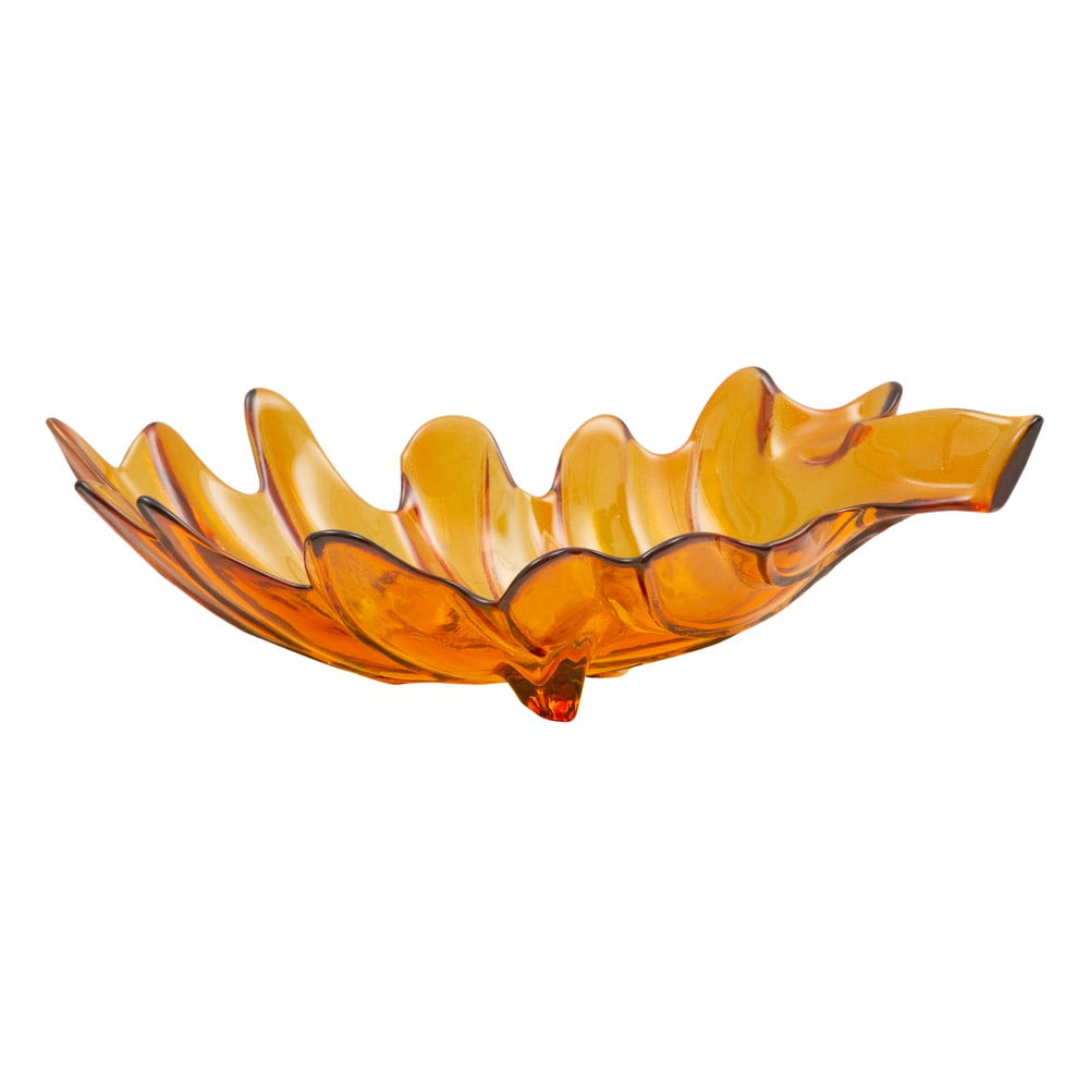 Obrázok Oranžová miska z recyklovaného skla Mauro Ferretti Leaf, 33 × 20 cm