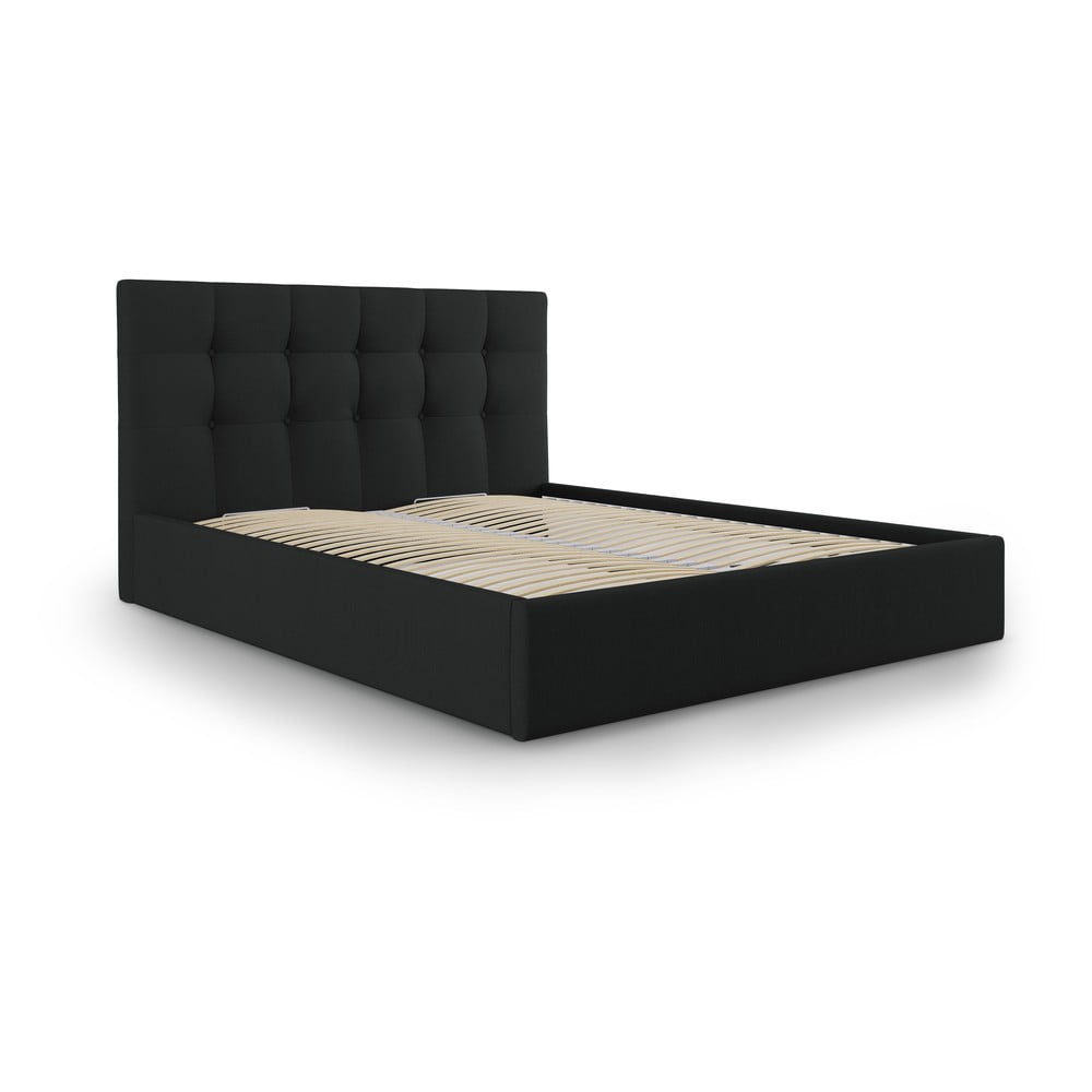 E-shop Čierna dvojlôžková posteľ Mazzini Beds Nerin, 180 x 200 cm