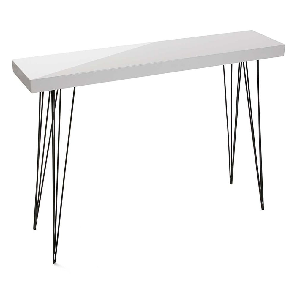 E-shop Biely drevený stolík Versa Dallas, 110 × 25 cm