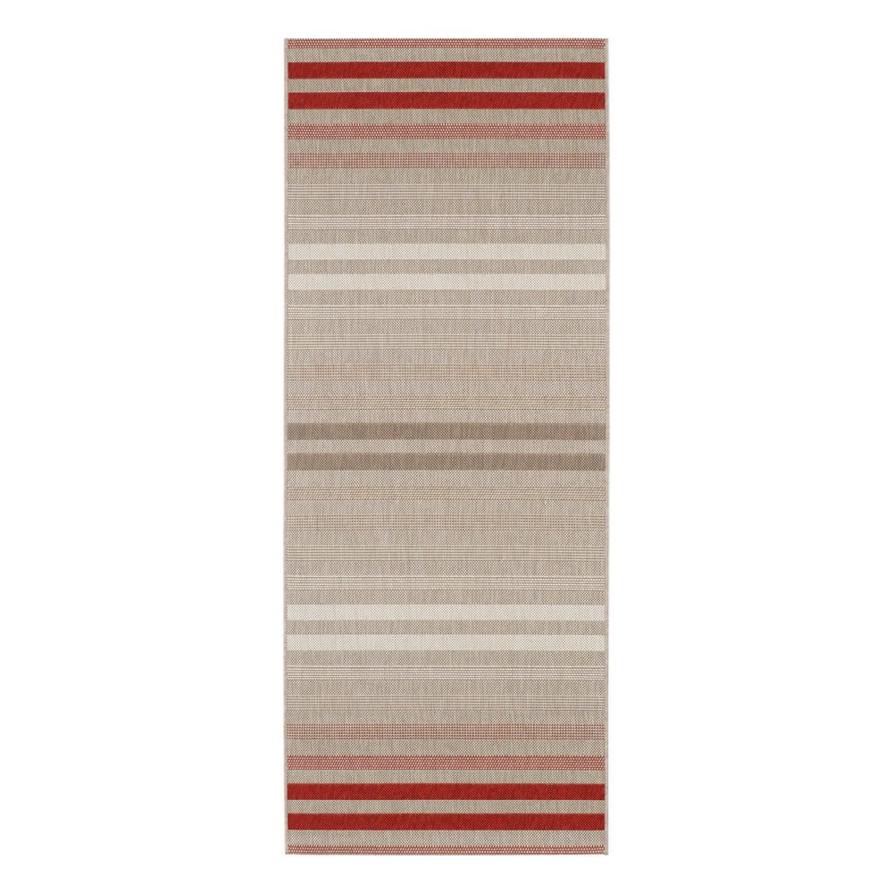 E-shop Červeno-krémový vonkajší koberec NORTHRUGS Paros, 80 x 200 cm