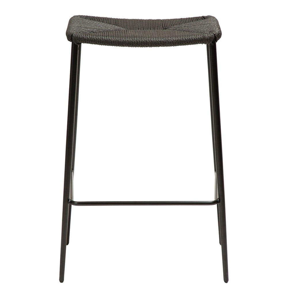 E-shop Čierna barová stolička s oceľovými nohami DAN-FORM Stiletto, výška 68 cm