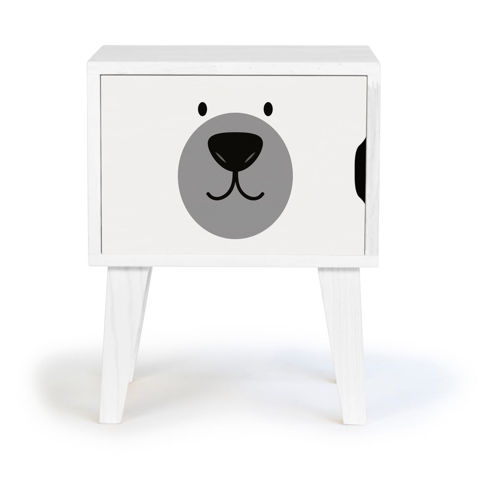 E-shop Detský drevený nočný stolík Little Nice Things Polar Bear