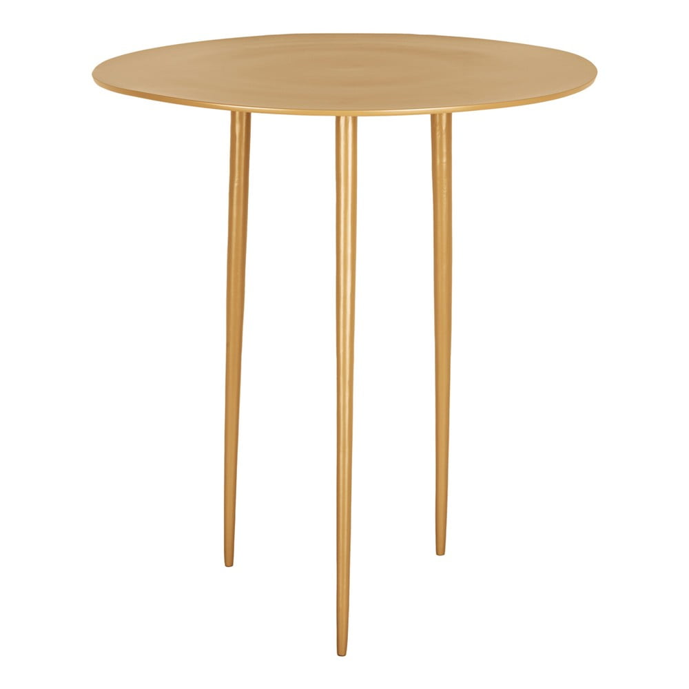 E-shop Horčicovožltý kovový odkladací stolík Leitmotiv Supreme, ø 42,5 cm