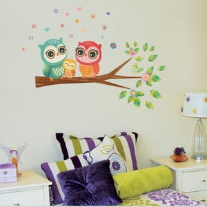 Nástenná samolepka Lovely Owl Family